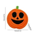 thumbnail image 3 of Qiweii Halloween Pumpkin Handmade Braided Cotton Coasters Orange Black Pumpkin Shape Drink Coasters Absorbent Cup Coasters for Home Office Party Decor, 3 of 6