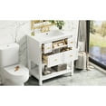 thumbnail image 7 of White Modern 30-Inch Bathroom Vanity with Ceramic Sink Solid Wood and 5 Drawers for Bathroom, 7 of 7