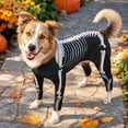 thumbnail image 4 of Halloween Pet Dog Skeleton Costume, Full Body Skeleton Bones Printed Four-Leg Jumpsuit Clothes Accessories for Medium Large Dogs Cosplay Photos Black S, 4 of 5