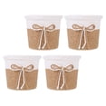thumbnail image 4 of Shisuyan 4pcs Imitation Paper-woven Flowerpots Plant Pots Simple Plants Container, 4 of 9