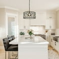 thumbnail image 4 of LNC Uzel 4-Light 1-Tier Modern Metal Matte Black Hardwired Crystal Drum Chandelier, 4 of 12