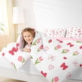 thumbnail image 4 of Erosebridal Cartoon Cute Flower Kids 7-Piece Twin Bedding Sets,Red Kawaii Cherry Bowknot Bedding Comforter Set For Kids,Pink Reversible, 4 of 7