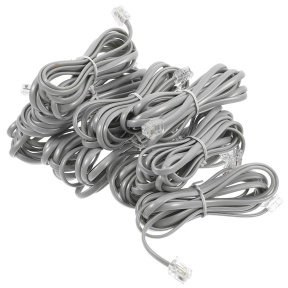 MLINS  10 Pcs Retractable Phone Cord for Landline Replacement Grey