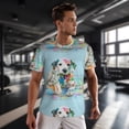 thumbnail image 3 of Wukai A Funny Little Dalmatian Puppy Print Men's Short-Sleeved Mesh T-Shirt,Quick-Dry Short Sleeve Workout T-Shirt-Small, 3 of 8