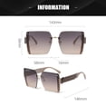 thumbnail image 2 of Gafas de sol sin marco cuadradas con recorte, gafas de sol de tiro callejero de moda con montura grande, hechas de PC, 2 of 5