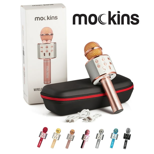 Rose Gold Wireless Bluetooth Karaoke Microphone with Builtin Bluetooth