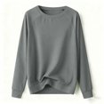 thumbnail image 5 of Brondbend Sweat Shirt Women's Pullover Women Crewneck Long Sleeved Top Solid Color Comfortable Loose Tops Lady Anniversary Fall Winter Clothes Dark Gray, 5 of 5