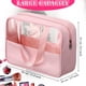 thumbnail image 2 of Bolsa de maquillaje Reginary grande de poliuretano transparente con correa de asa, 30 x 21 x 10 cm, 2 of 7