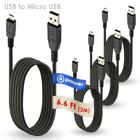 T-Power 4 x pcs ( 6.6 ft Long Cable ) Micro-USB to USB Cable for Sony Ericsson, Xperia, Ion, Advance, Miro, Tipo Dual, Acro / Motorola Rival, Smartphone Mobile Cell Phone Data Sync Charging