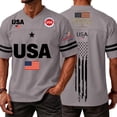 thumbnail image 2 of Youpwaven 250th Anniversary USA Merchandise Men's V-Neck Sport Jersey, Patriotic 250 Year American Anniversary Flag Tee, Casual Athletic Short Sleeve, 2 of 6