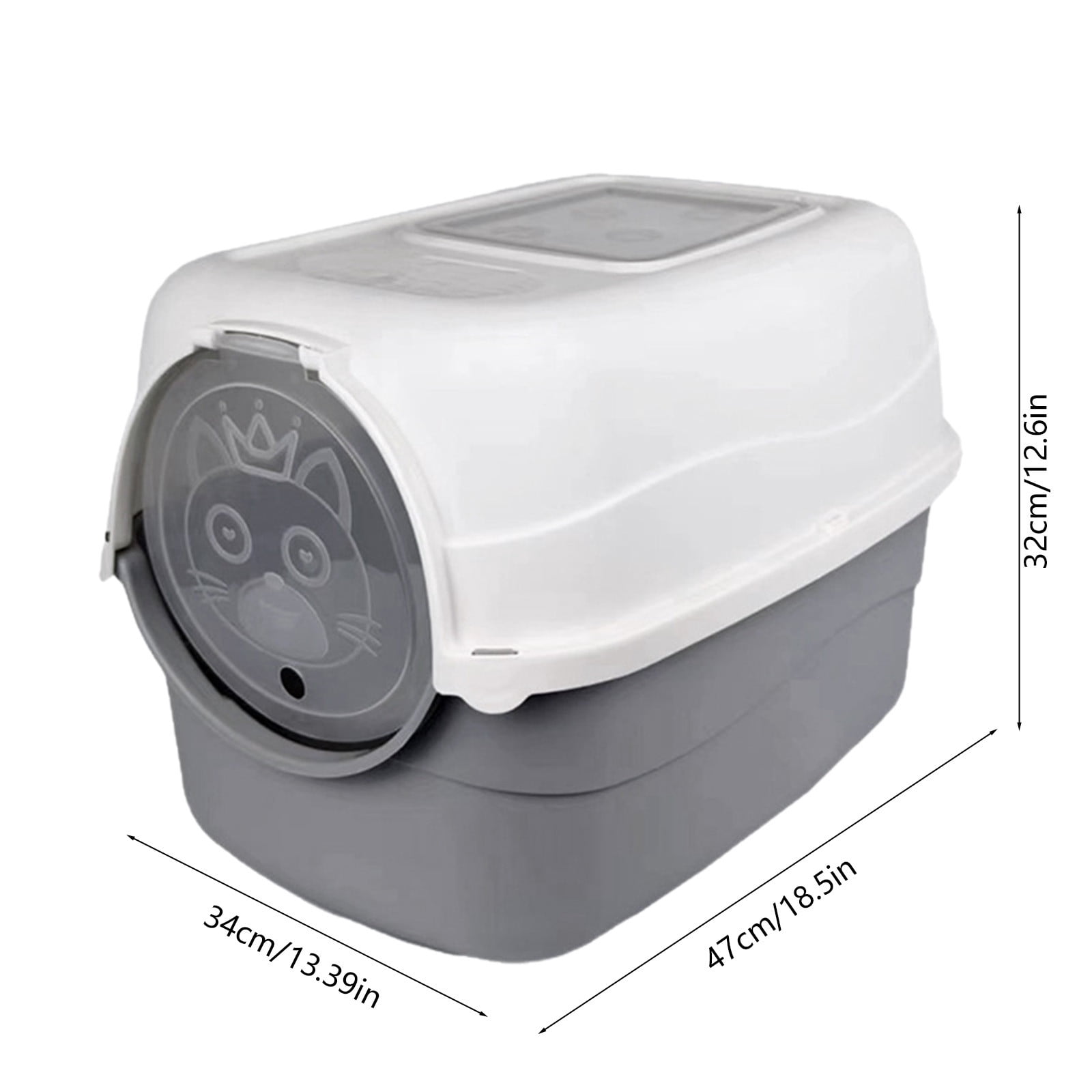 WLAGOOD Front Entry Extra Large Cat Litter Box Fully Enclosed Pan Removable Lid Observation Window Burr-Free Edge Odor Control Anti-Splash Non-Slip Indoor Cat Toilet with Scoop - 18.5×13.4×12.6in