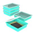 thumbnail image 4 of Storex Plateau de Rangement Plat avec Couvercle, Format Lettre, 10 x 13 x 3 Pouces, Turquoise, Lot de 5, 4 of 6