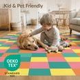 thumbnail image 4 of ODIKA 8'x10' Washable Area Rug Whimsical Checkerboard Hippie Inspired Multicolor Block Funky for Living Room, Under Sectional, Family , Durable, Non-Slip, 4 of 7