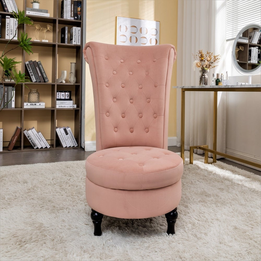 US Pride Furniture Gosser 20" Wide Velvet High Back Vanity Chair, Pink