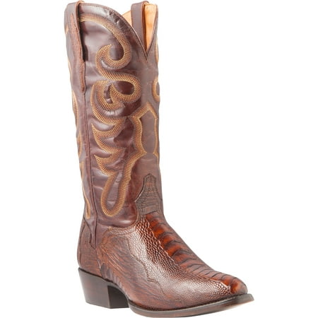 

El Dorado Men s Handmade Ostrich Leg Brass Western Boot Medium Toe Bronze 10 EE US