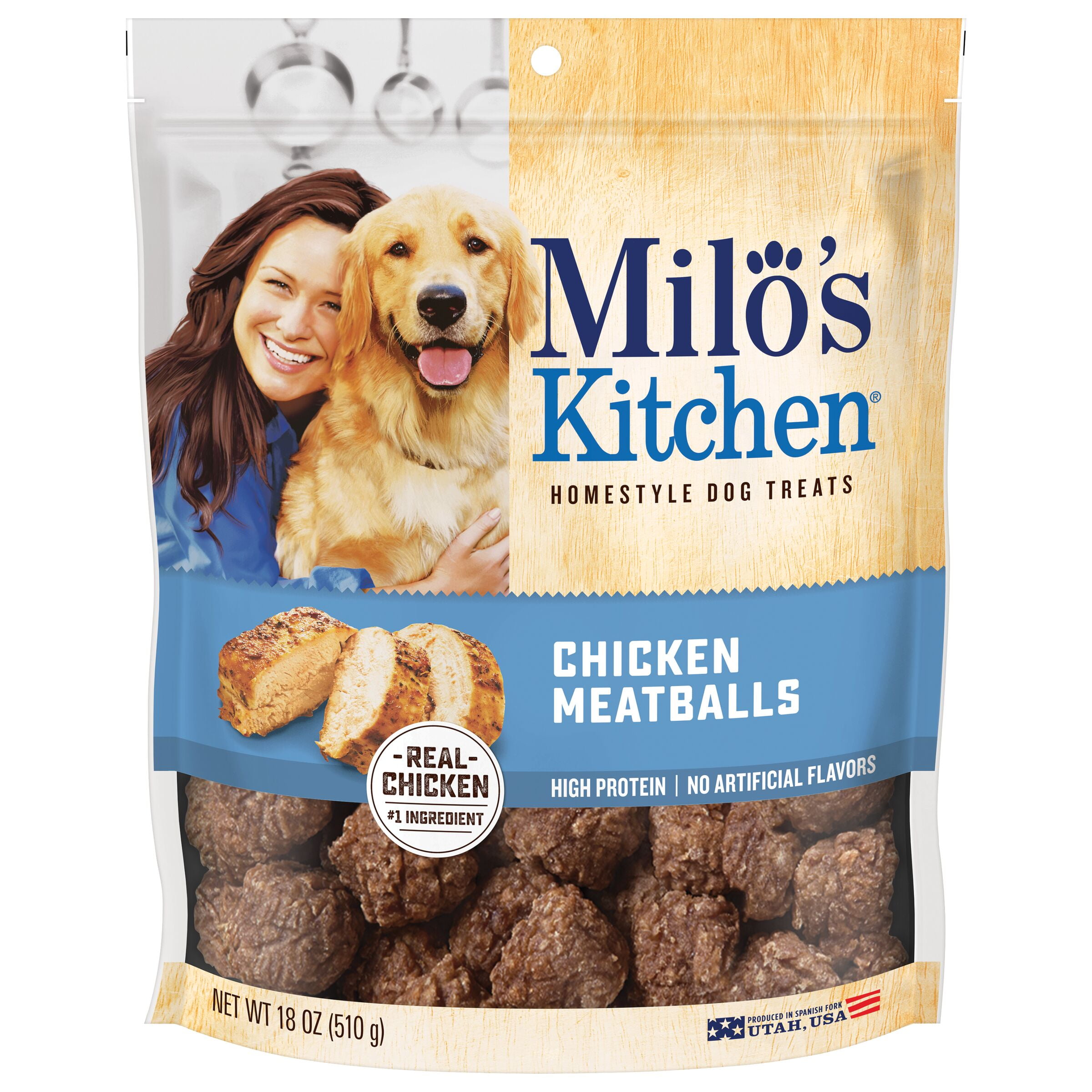 Milo's Kitchen Chicken Meatballs Dog Treats, 18-Ounce Bag