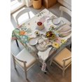 thumbnail image 2 of Beige Easter Bunny Suqare Tablecloth - 54 x 54 Inch, Spring Easter Eggs Floral Rustic Burlap Waterproof & StainResistant Tablecloth, Washable Oil-proof Table Cover for Dining/Party/Wedding/Buffet, 2 of 9