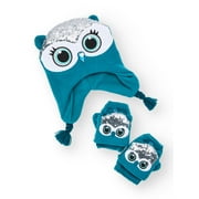Wonder Nation Shimmering Owl Hat and Mittens, 2-Piece Set