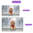 thumbnail image 5 of Playful Chesapeake Bay Retriever Welcomes Winter Snowy Day with Cardinal Bird Indoor Rug Chessie Dog Lover Carpet Living Bed Room Sofa Home Decor - 2017, 5 of 5