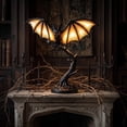thumbnail image 4 of Glowing Bat Table Lamp Resin Night Light Decor for Halloween Party Home Office Tabletop Ornament Gothic Style Holiday Gift Lighting, 1Pack Glowing Bat #C, 4 of 6