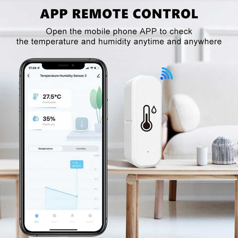 Smart WiFi Thermometer Hygrometer Indoor Bluetooth Room WiFi Temperature Sensor