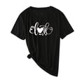 thumbnail image 2 of Valentine's Day Deals! ZVNAΖH Womens Plus Size Tee Shirts "Love" Letter Print Tees Crew Neck Short Sleeve T Shirt, Sizes S-5XL, 2 of 3
