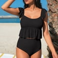 thumbnail image 2 of Blusas de Mujer Vestido Casual sin Mangas Monocolor Bikini Traje de Baño Empuje-Arriba Acolchado Traje de Baño Blusa Conjuntos para la Piscina Y el Mar, 2 of 7