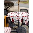 thumbnail image 4 of Outdoor Tablecloth with Umbrella Hole and Zipper, Christmas Square Table Cloth 60x60 Inch Waterproof Tablecloth, Xmas Plaid Elk Winter Red Black Tree Snowflakes Picnic Table Cover for Patio Camping, 4 of 7