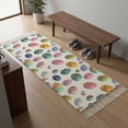 thumbnail image 5 of Area Rug with Tassels 2' x 5', Happy Easter Colorful Egg Kitchen Runner Rug for Hallway Bedroom Throw Rugs, Seamless Eggs on White Soft Door Mat for Bathroom Entrance Living Room, 5 of 9