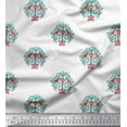 thumbnail image 1 of Soimoi Velvet Fabric Peacock & Tree Block Print Fabric by Yard 58 Inch Wide, 1 of 3