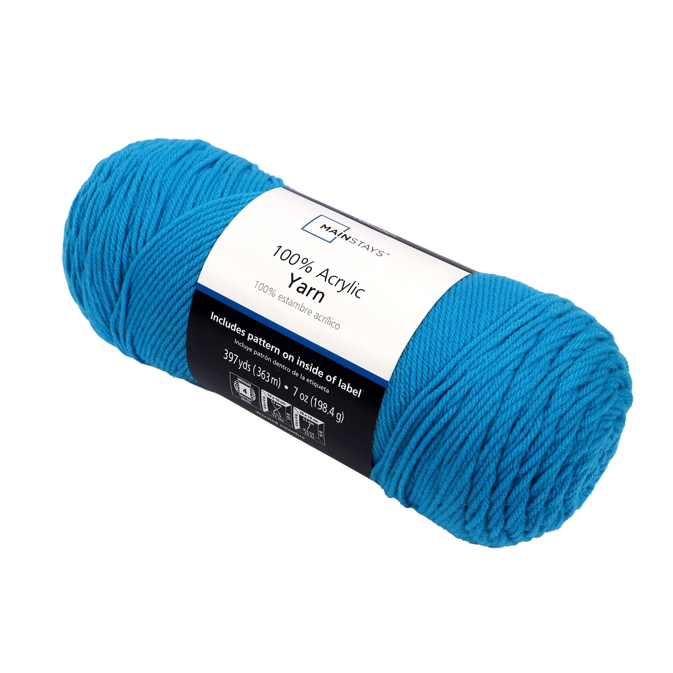 Mainstays Medium Acrylic Teal Yarn, 7 Oz 397 Yards