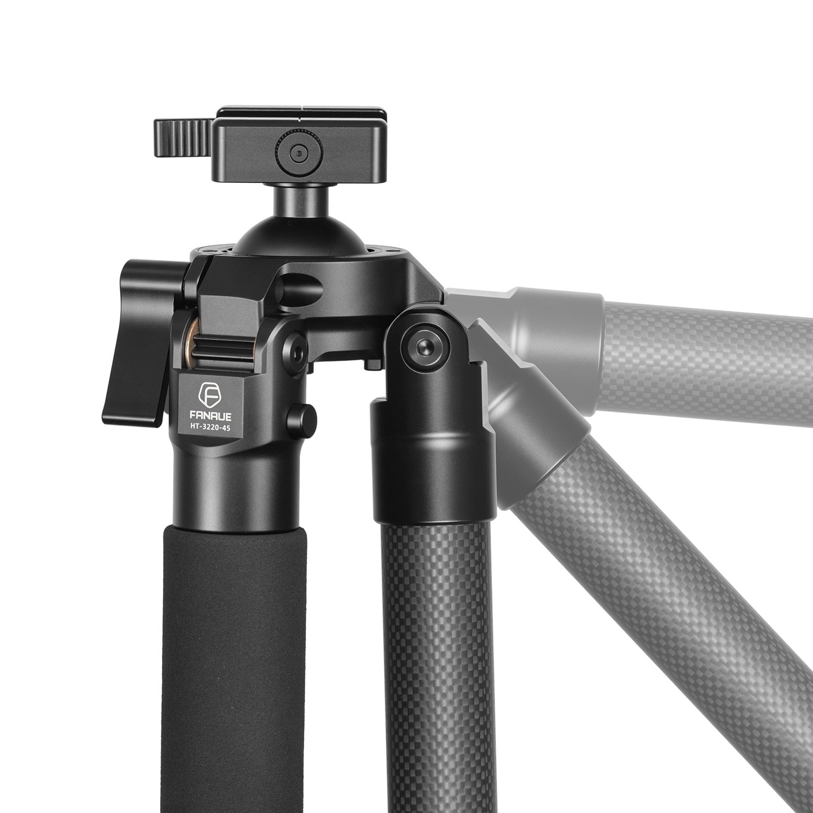 FANAUE Carbon Fiber Tripod with 45mm Ball Head - Lightweight, Sturdy, and Adjustable for Photography, Hunting, and Spotting Scopes HT-3220-45