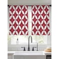 thumbnail image 2 of Red Geometric Sheer Curtains 54 Inch Length 2 Panels Set Window Treatments, Vintage Rhombus Circle Texture Rod Pocket Semi Curtains for Living Room/Bedroom/Kitchen Décor, 104"W x 54"L, 2 of 7