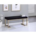 thumbnail image 1 of Black Fabric & Champagne Finish Bench, 1 of 6
