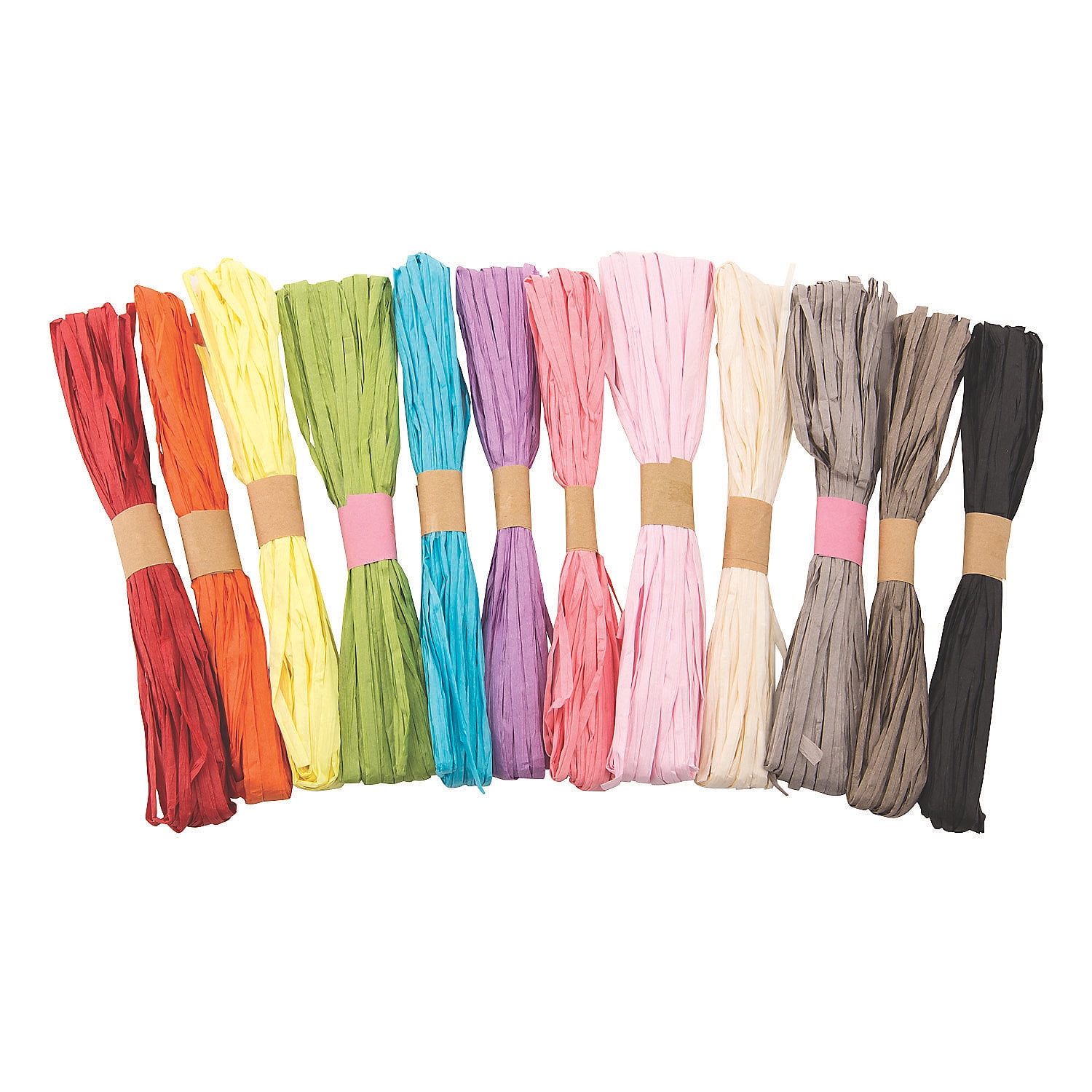 PAPER RAFFIA RIBBON ASSORTMENT Craft Supplies 12 Pieces Walmart