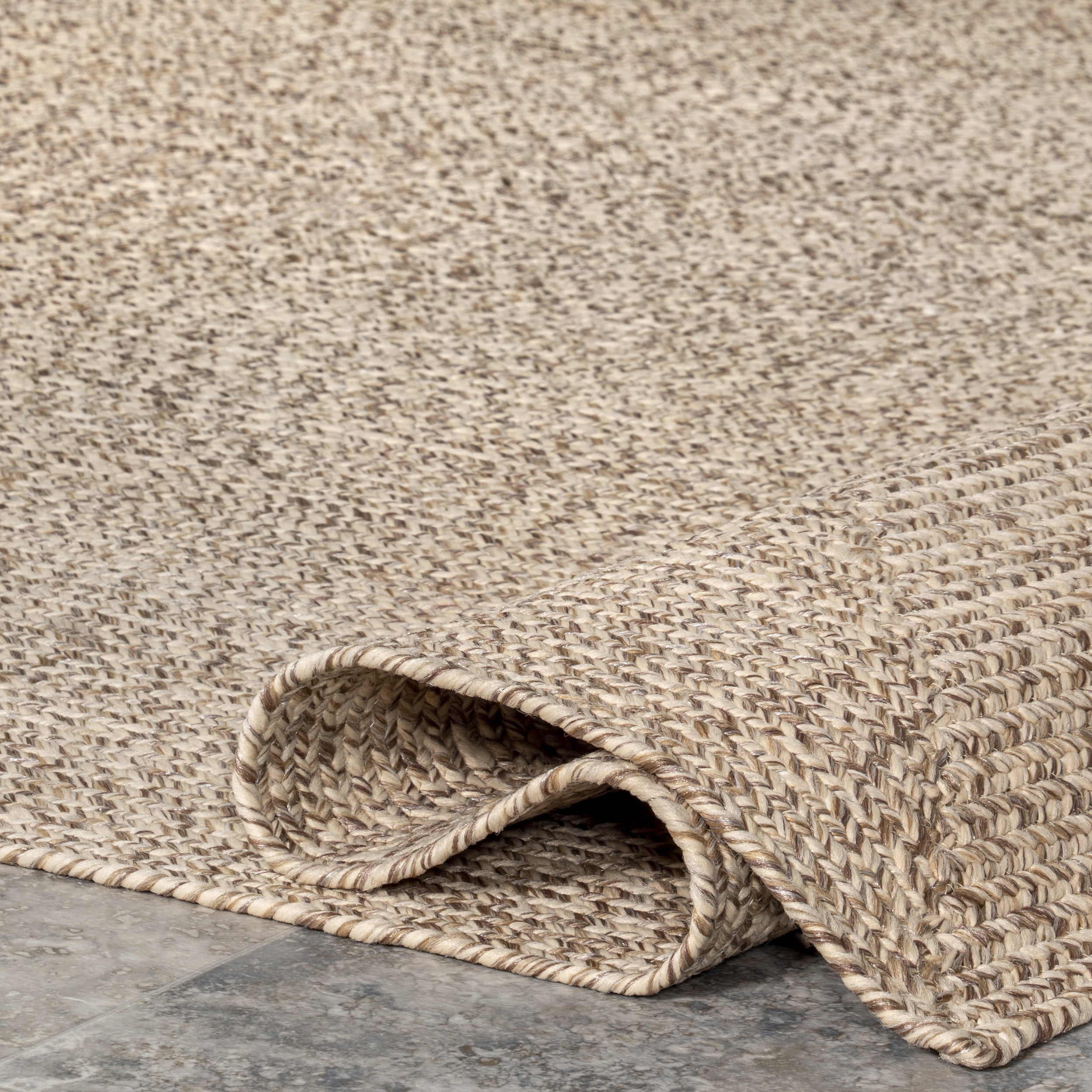 nuLOOM Wynn Braided Indoor/Outdoor Tan 6' x 9' Casual Area Rug