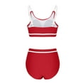 thumbnail image 4 of Efsteb Trendy Bikini Sets for Women Women's High Waisted Bikini Sets Sporty Two Piece Swimsuits Color Block Cheeky High Cut Bathing Suits (Red,XXL), 4 of 7