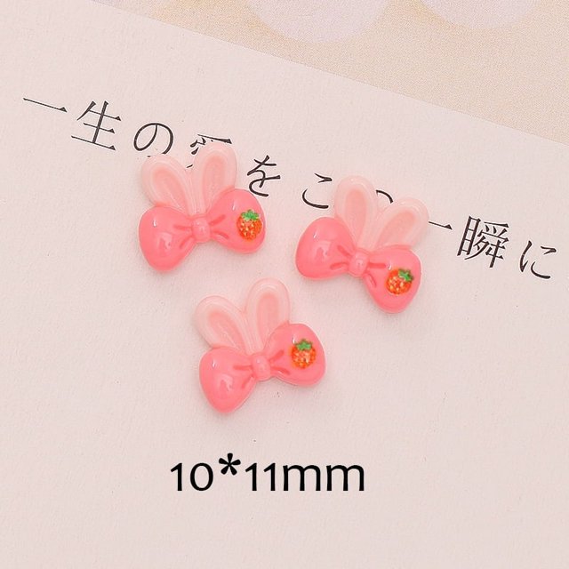 Nuevos dijes de uñas Kawaii de dibujos animados, resina de conejo de flores súper bonita, dijes de uñas de dibujos animados en 3d, accesorios de mezcla de dijes para uñas Diy