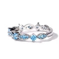 thumbnail image 3 of Elegant Round Cut Lab-Created Swiss Blue Topaz Half Eternity Wedding Band Ring | 925 Sterling Silver | Timeless Gift Jewelry for Women, 3 of 5