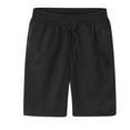 thumbnail image 2 of Ymyiu Men's Shorts Men's Shorts Casual Elastic Waist Drawstring Summer Beach Vacation Shorts with Pockets Size L(Black, L), 2 of 2