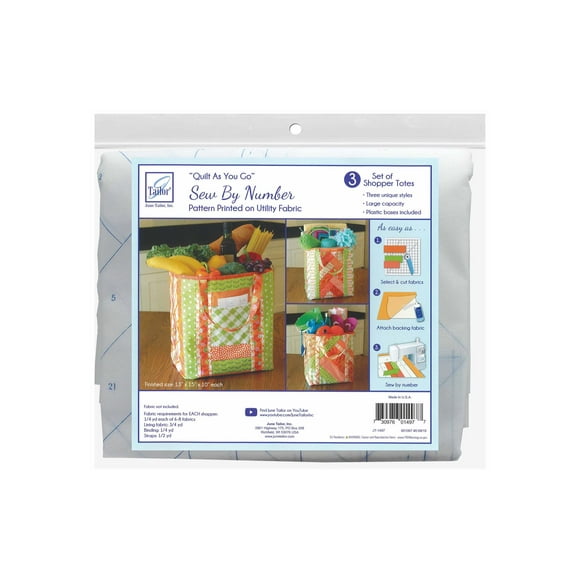 June Tailor Quilt As You Go Utility Shopper's Totes 3/PkgJT1497