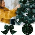 thumbnail image 2 of 11.8" Green Velvet Christmas Bows - Polyester Wreath Bows with Twist Ties for Xmas Tree, Gift Wrapping, Holiday Decor, Festive Home & Party Decoration, 2 of 9