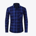 thumbnail image 4 of QHRMKOG Mens Shirt Jacket Loose Fit Flannel Full Length Sleeve Button Down Shirt Jackets Warm Jackets Winter Casual Coats Blue M, 4 of 5