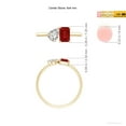 thumbnail image 5 of ANGARA Natural Classic Two-Stone Emerald-Cut Ruby & Pear Diamond Ring in 14K Yellow Gold for Women (Size-6x4mm) | July Birthstone, Birthday, Anniversary, Jewelry Gift for Women | Natural Ruby Ring, 5 of 10