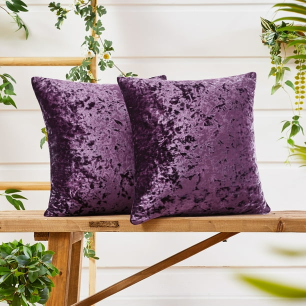 Deconovo 18 x 18 inch Decorative Crushed Velvet Pillow Covers for Couch