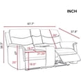 thumbnail image 6 of Sofa PU Leather Recliner Loveseat with Console Slate, Sofa Recliner with Cup Holder, Double Recliner 2-Seater for Living Room Theater Seating Rv Furniture, (Black), 6 of 7