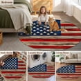 thumbnail image 6 of Independence Day Washable Round Area Rug 3.3 ft, Retro Farm American Flag Blue Star Red White Stripe, Soft Non Slip Rugs Stain Repellent Indoor Felt Carpet for Living Dining Room Bedroom Home Office, 6 of 9