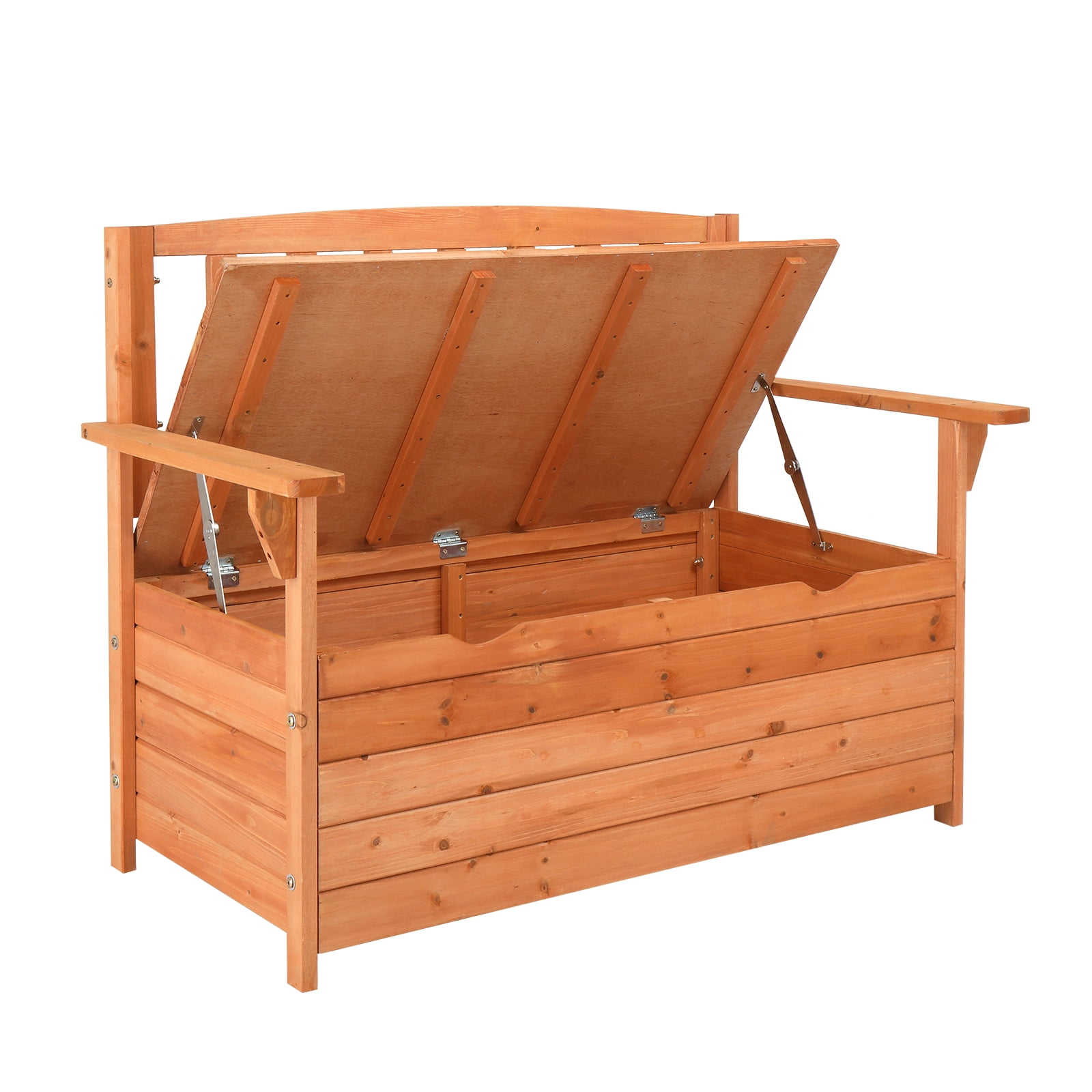 Zimtown Weatherproof Outdoor Storage Bench Deck Box for Patio Front Porch Decor Cedar Walmart