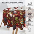 thumbnail image 5 of Marry Christmas Tablecloth Round 60 Inch Table Cloth Cover Mat Holiday Party Decoration for Dining Room Home Kitchen Picnic, 5 of 6