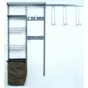 Triton Products® Storability 66"L x 63"H Wall Mount Storage System with Heavy Duty Hanging Hooks, Shop/Rag Bag, Wire Shelf, (2) Wire Baskets, Steel Shelf & Hardware